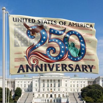 Discover Patriotic 250th Anniversary Grommet Flag 1776 2026 United States of America Semiquincentennial