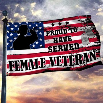Discover Female Veteran US Grommet Flag Proud To Have Served