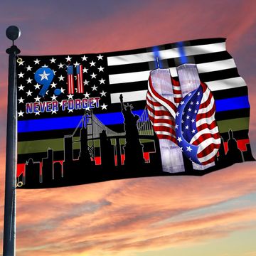 Discover 911 Patriot Day Grommet Flag September 11 Attacks Never Forget 9/11