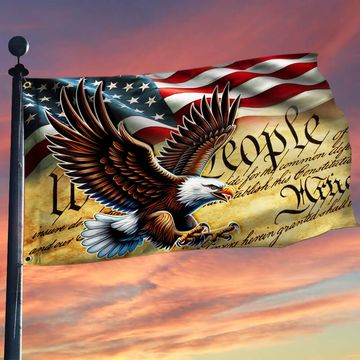 Discover Patriotic Eagle We The People Grommet Flag
