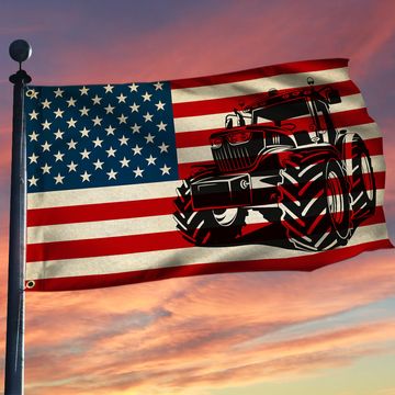 Discover Tractor Flag Farmer Tractor American Grommet Flag
