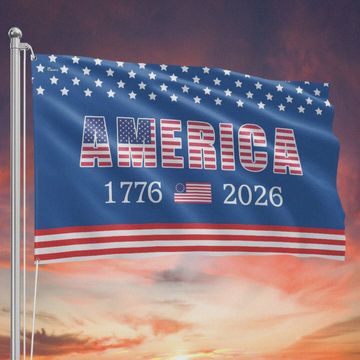 Discover 250th Anniversary Grommet Flag - 4th of July 2026 Decorative Flag