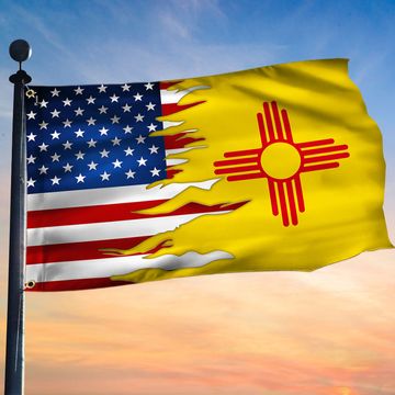 Discover New Mexico State and American Grommet Flag MLH1913GFv10