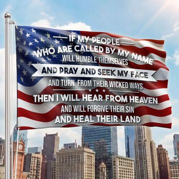 Discover Patriotic Christ American Flag, If My People Called By My Name Grommet Flag