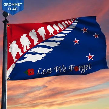 Discover Anzac Day Grommet Flag New Zealand Lest We Forget