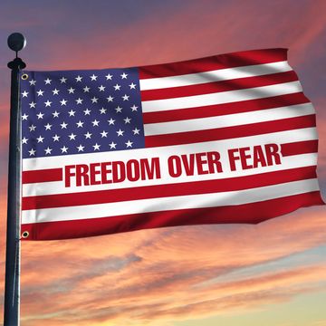 Discover Freedom Over Fear Grommet Flag