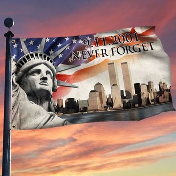 Discover 911 Patriot Day Flag September 11 Attacks Never Forget 9/11 Memorial Grommet Flag