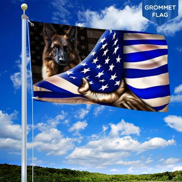 Discover German Shepherd. Police Dog. K9. The Thin Blue Line Flag
