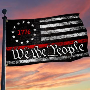 Discover Thin Red Line Firefighter Betsy Ross Grommet Flag QNK852GFv3