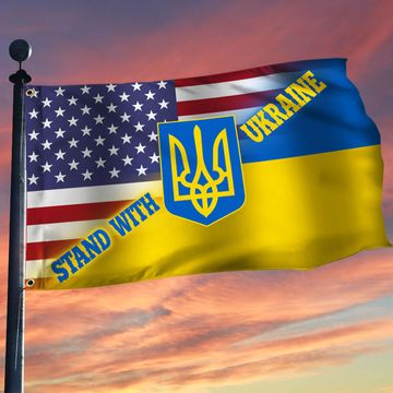 Discover Stand With Ukraine Grommet Flag