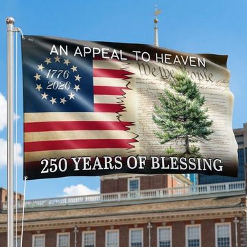 Discover 250 Years of Blessing Appeal To Heaven Patriotic 1776 2026 American Grommet Flag