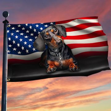 Discover Dachshund Dog American Grommet Flag QNN437GFv5
