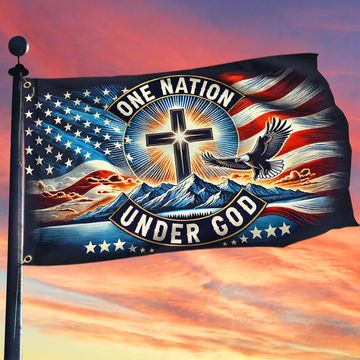Discover One Nation Under God Christian Patriotism American Grommet Flag