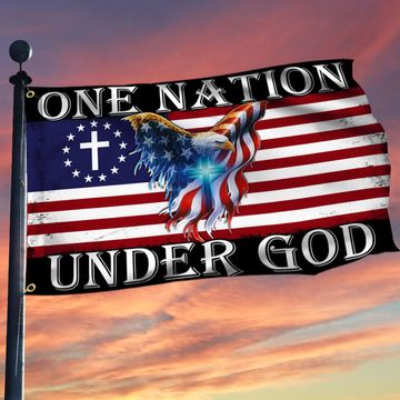 Discover One Nation Under God American Eagle Grommet Flag THB3602GFv1