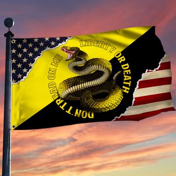 Discover American Gadsden Grommet Flag Liberty Or Death Don't Tread On Me