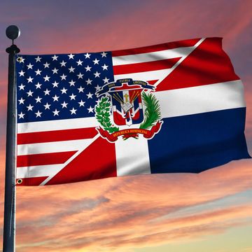 Discover Dominican Republic And American Grommet Flag