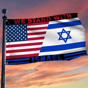 Discover We Stand With Israel American Israeli Grommet Flag