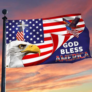 Discover God Bless America Grommet Flag
