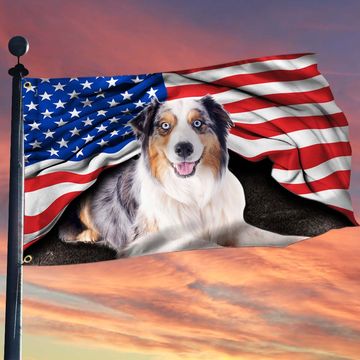 Discover Australian Shepherd Patriotic Dog American Grommet Flag