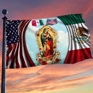 Discover America Mexico Our Lady of Guadalupe Grommet Flag