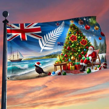 Discover New Zealand Christmas Grommet Flag
