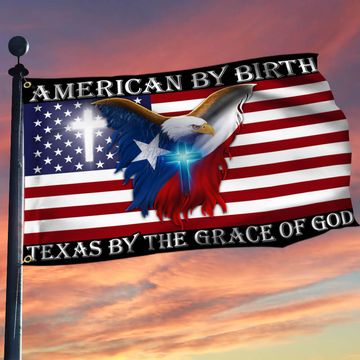 Discover Texas By The Grace Of God Grommet Flag