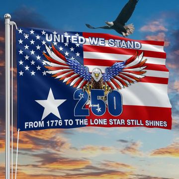 Discover Texas American Flag with Eagle, Patriotic USA Texas Pride Grommet Flag