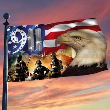 Discover 911 Patriot Day Grommet Flag September 11 Attacks Never Forget 9/11