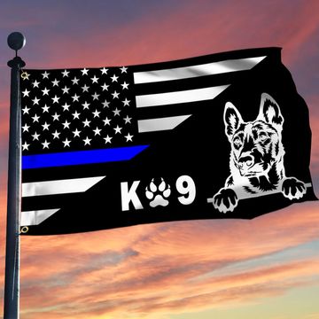 Discover Belgium Malinois Flag K9 Police Dog Grommet Flag