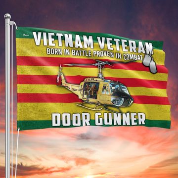 Discover Vietnam Veteran Flag - Born In Battle Proven In Combat Door Gunner Grommet Flag