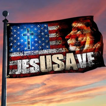 Discover American Jesus Grommet Flag Jesus Save