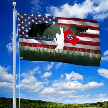 Discover Bigfoot Sasquatch Tennessee American Flag