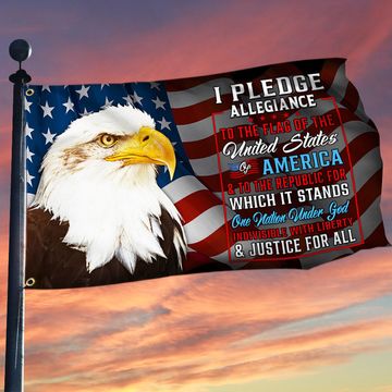 Discover Pledge Allegiance To The Flag Of The United States Of America Grommet Flag