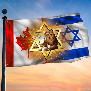 Discover Jewish Israel Canada Grommet Flag, Lion Of Judah Israeli Canadian Flag