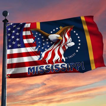 Discover Mississippi Eagle Grommet Flag MLH1774GFv6
