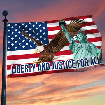 Discover Liberty And Justice For All American Grommet Flag