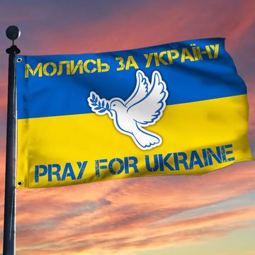 Discover Ukrainian Grommet Flag Pray for Ukraine