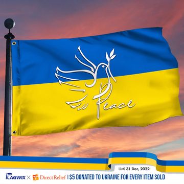 Discover Ukraine Flag Peace Dove Ukraine Grommet Flag