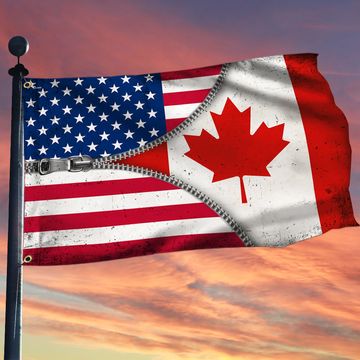 Discover American And Canada America Canada Grommet Flag