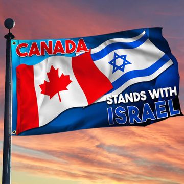 Discover Canada Stands with Israel Grommet Flag