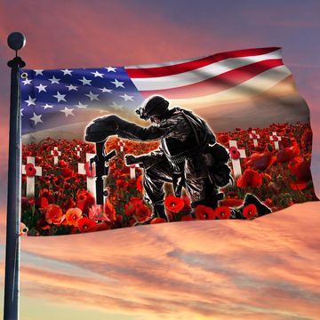 Discover U.S. Veteran Remembrance Memorial Day Grommet Flag