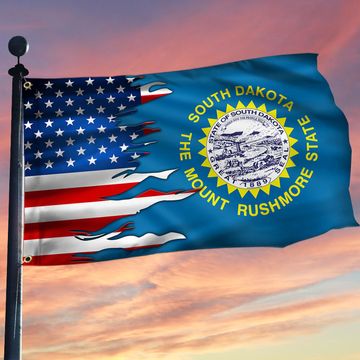 Discover South Dakota And American Grommet Flag MLH1913GFv4