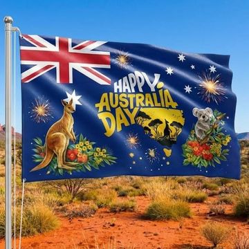 Discover Happy Australia Day 26th January Kangaroo Koala Australian Grommet Flag