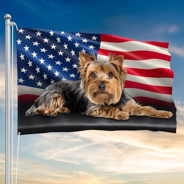 Discover American Flag - Patriotic Yorkshire Terrier Dog Grommet Flag