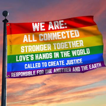 Discover Social Equality LGBT Rainbow Grommet Flag