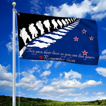 Discover Anzac Day New Zealand Grommet Flag They Gave Their Lives Remember Them
