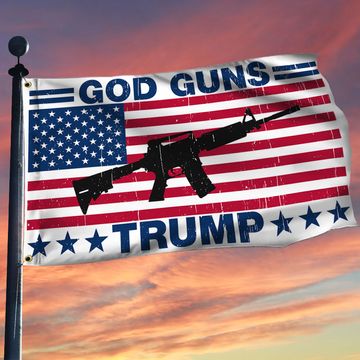 Discover God Guns And Trump Grommet Flag