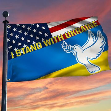 Discover Ukraine Grommet Flag I stand with Ukraine