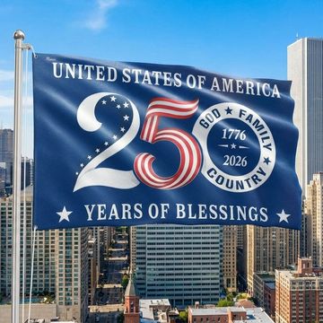 Discover Patriotic 250 Years of Blessings Flag, United States of America  1776 2026 Grommet Flag