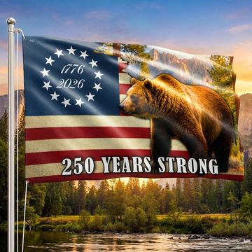 Discover California State Betsy Ross Flag, 250 Years Strong Grizzly Bear Grommet Flag